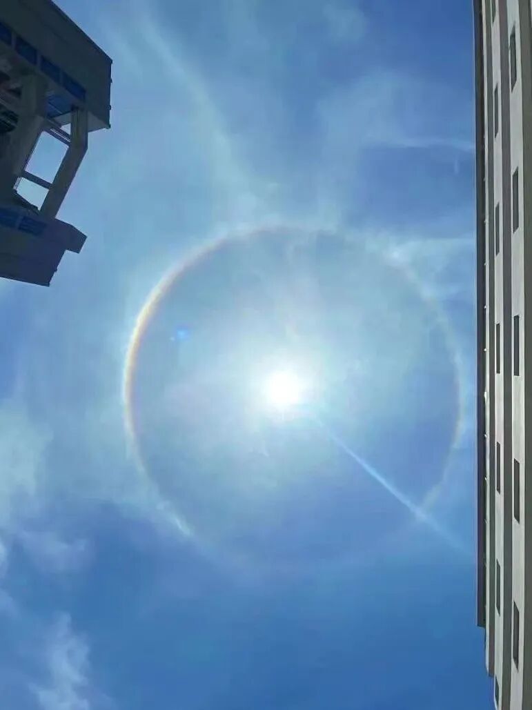 天空中出现完整日晕光环