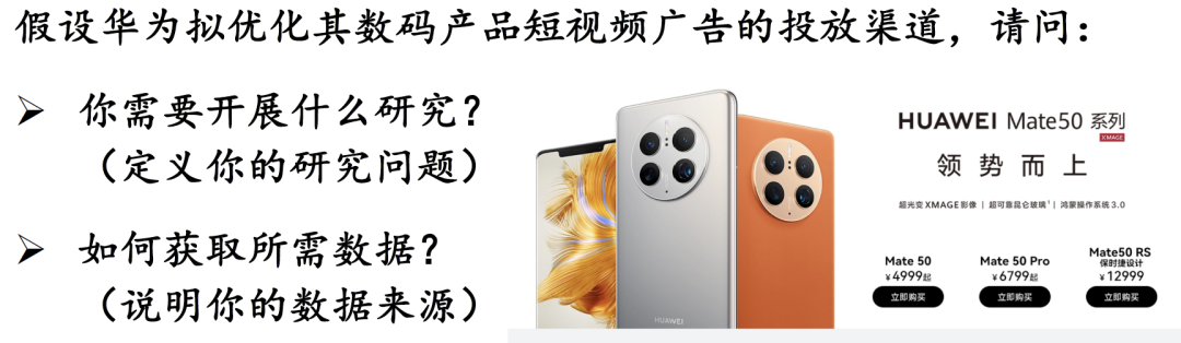 作业一：以华为Mate50短视频广告投放渠道为背景的营销研究题